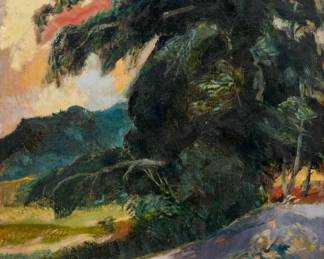 Lot 18: Robert Sudlow "Oak Tree" Oil on Canvas (1959)