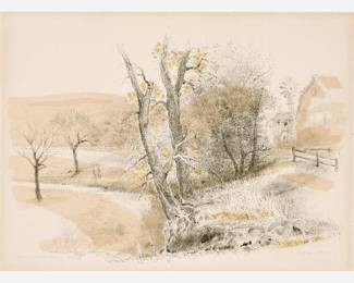 Lot 199: Robert Sudlow "Spring, Pioneer Bluffs" Hand-Colored Lithograph (1982)