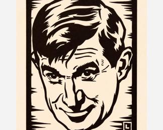Lot 66: Herschel C. Logan "Will Rogers" Woodcut (1936)