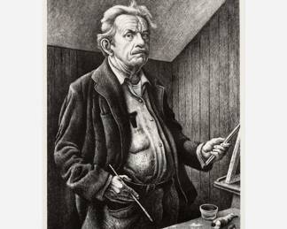 Lot 36: Thomas Hart Benton "Self-Portrait" Lithograph (1972)