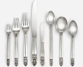 Lot 108: International "Royal Danish" 193-Pc. Sterling Silverware Set (196.3 ozt.)