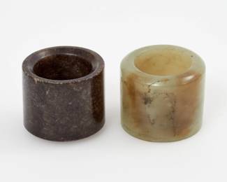 Lot 164: Two Chinese Archer's Thumb Rings