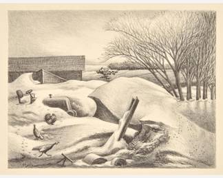 Lot 196: Aaron Pyle "Blizzard of '49" Lithograph, Unsigned Proof