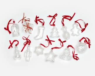 Lot 188: Steuben Set of 12 Glass Christmas Ornaments