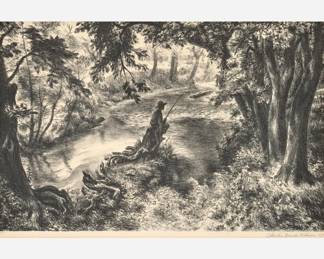 Lot 198: Charles Banks Wilson "Boy Fishing" Lithograph (1968)