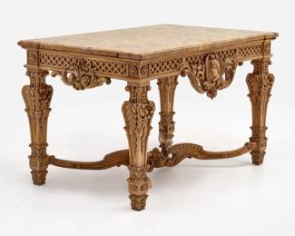 Lot 118: Louis XVI Style Console with Breccia Marble Top, Caesar Relief