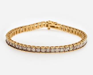 Lot 53: 10k Diamond Tennis Bracelet, 4 ctw.