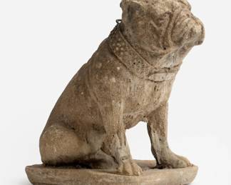 Lot 132: Antique Cast Stone English Bulldog