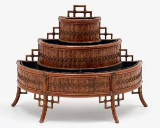 Lot 134: Aesthetic Movement 3-Tier Bamboo Plant Stand