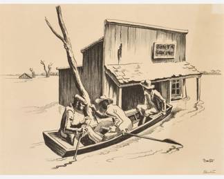 Lot 46: Thomas Hart Benton "Investigation" Lithograph (1937)