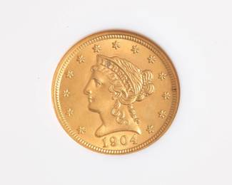 Lot 104: 1904 $2.50 Liberty Head Gold Coin (NGC MS62)