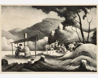 Lot 37: Thomas Hart Benton "Sorghum Mill" Lithograph (1969)