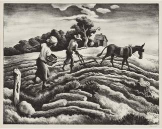 Lot 44: Thomas Hart Benton "Planting" Lithograph (1939)
