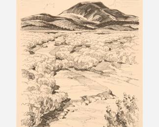 Lot 60: C.A. Seward "Mountains and Desert" Lithograph (1929)
