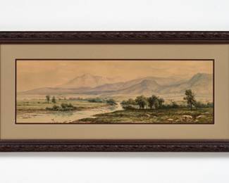 Lot 150: George Ernest Colby Watercolor Landscape (1890)