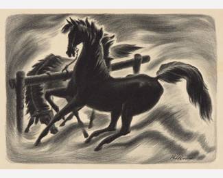 Lot 193: Phil Paradise "Black Stallion" Lithograph, Unsigned Proof