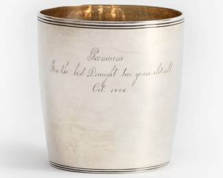 Lot 34: 1826 Silver Julep Cup, Award for "Best Draught 2 Years Old Colt"