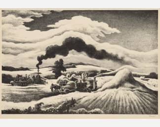 Lot 9: Thomas Hart Benton "Threshing" Lithograph (1941)