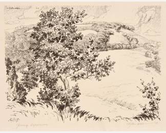 Lot 61: C.A. Seward "Young Sycamore" Lithograph (1929)