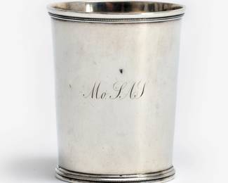 Lot 40: Missouri Silver Julep Cup, George Schoolfield (ca. 1850s, Columbia)