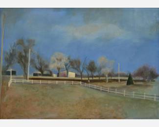 Lot 215: Ion Paleologue "Tornado Alert" Oil on Canvas (ca. 1960s)