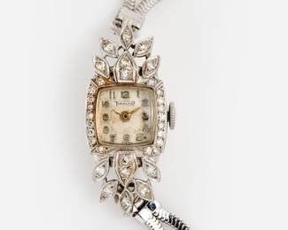 Lot 147: Antique Ladies Wristwatch with Diamond Accents