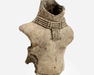Lot 233: Mayan Clay Torso in Display Case
