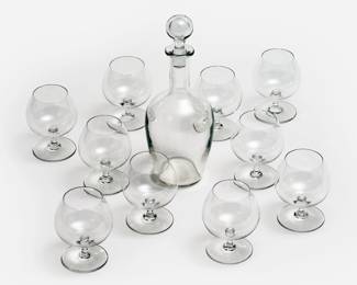 Lot 189: Baccarat Crystal Decanter and 10 Snifters