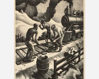 Lot 11: Thomas Hart Benton "Ten Pound Hammer" Lithograph (1967)