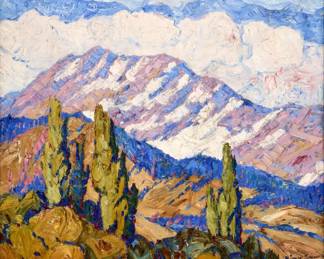 Lot 17: Birger Sandzen "Snow and Sunshine, Boulder, Colorado" Oil (1921)