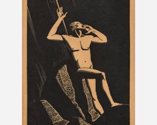 Lot 24: Rockwell Kent "Prometheus" Wood Engraving (1931) 