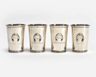 Lot 52: 4 Kentucky Derby Sterling Julep Cups (1968, 1969, 1970, 1971)