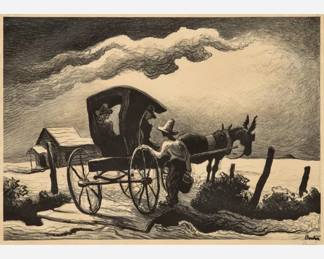 Lot 43: Thomas Hart Benton "Gateside Conversation" Lithograph (1946)
