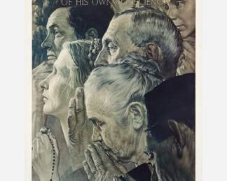 Lot 4: Norman Rockwell "Freedom of Worship" Signed Collotype