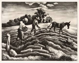 Lot 10: Thomas Hart Benton "Planting" Lithograph (1939)