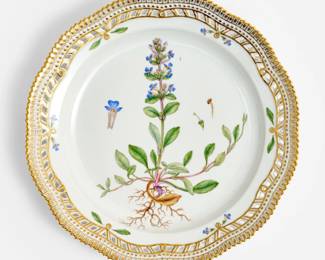 Lot 110: Royal Copenhagen "Flora Danica" Dinner Plate - Ajuga Reptans