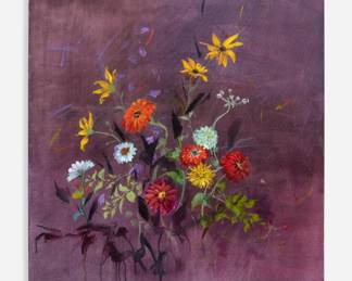 Lot 182: Bev Gegen "Zinnias III" Acrylic on Canvas