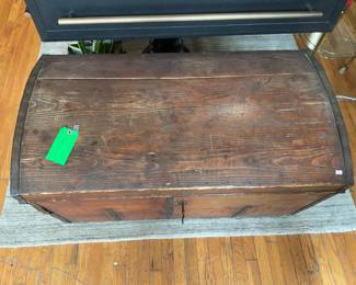 Large wooden antique trunk with key 27.5” x 44” x 25” $720 + tax