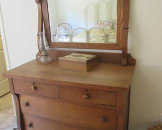 Antique Dresser/Mirror, 42" X 21" X 69" High