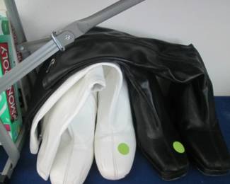 2-Pair Boots, Black & White, Size 10