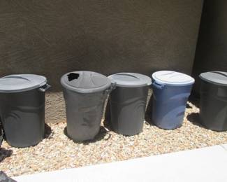 For Sale: Garage Cans Filled with Rubber Mulch
