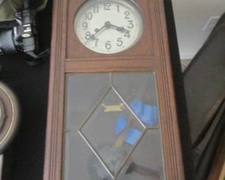 Old Wall Clock, 13" X 6" X 30" High