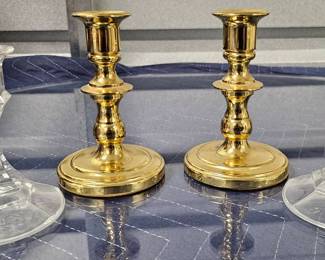 Elegant Mixed Lot of Vintage Glass Brass Decor Candle Holders, Bowls, Pitchers More
