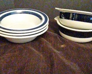 Arabia Finland BlueBanded Bowls Crocks Vintage Scandinavian Stoneware