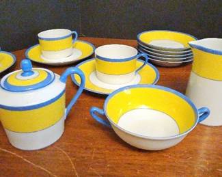 Tiffany Co. Limoges China Yellow Blue Bernardaud Set France