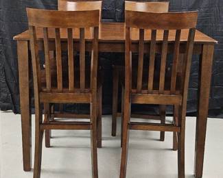 Pier 1 Dark Wood CounterHeight Dining Table with 4 Matching Chairs