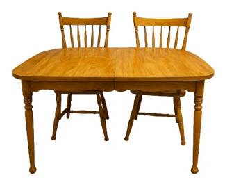 Classic Solid Oak Dining Table with 6 SpindleBack Chairs Traditional Charm