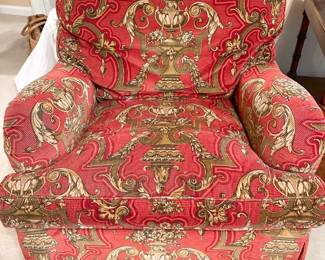 Armchair- Maroon upholstered Armchair by Southwood, Hickory, NC # 1 34”h x 34”w x 36” d
