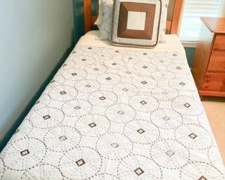 Twin maple wood spindle bed (Headboard Only) #1