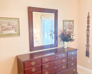 Harden 11-drawer dresser with matching mirror "Dresser- 35”h” x 66”w” x 19”d”
Mirror- 37”w x 45”h"